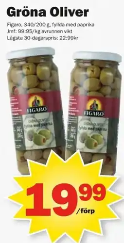 Pekås Figaro gröna oliver erbjuda