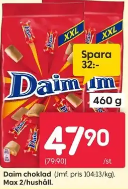 Rusta Daim choklad erbjuda