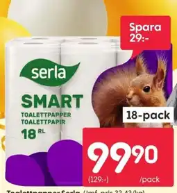 Rusta Serla toalettpapper erbjuda