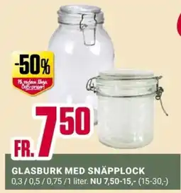 ÖoB Glasburk med snäpplock erbjuda