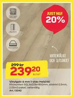 Byggmax Vinylgolv 6 mm 1-stav Helsinki erbjuda