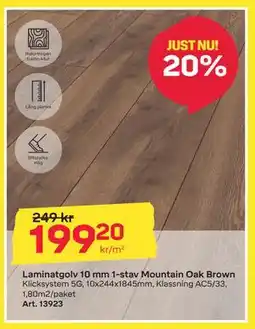 Byggmax Laminatgolv 10 mm 1-stav Mountain Oak Brown erbjuda