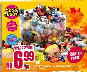 ÖoB LÖSVIKTSGODIS – MAX 4 KG/KUND erbjuda
