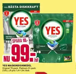 ÖoB YES MASKINDISKMEDEL erbjuda