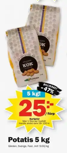 Pekås Potatis 5 kg, Medlemspris erbjuda
