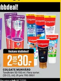 ÖoB COLGATE MUNVÅRD, Medlemspris erbjuda
