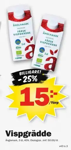 Pekås Vispgrädde erbjuda