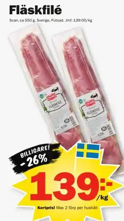 Pekås Fläskfilé, Medlemspris erbjuda