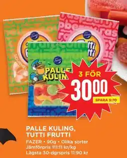 Willys PALLE KULING, TUTTI FRUTTI erbjuda