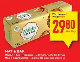 Willys MAT & BAK, Medlemspris erbjuda