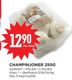 Willys CHAMPINJONER 250G erbjuda