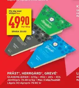 Willys Hemma PRÄST , HERRGÅRD , GREVÉ , Medlemspris erbjuda