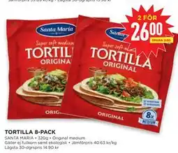 Willys TORTILLA 8-PACK erbjuda