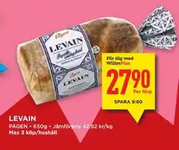 Willys Hemma LEVAIN, Medlemspris erbjuda
