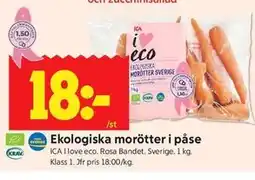 ICA Kvantum Ekologiska morötter i påse erbjuda