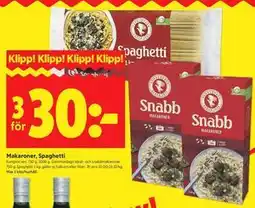 ICA Kvantum Makaroner, Spaghetti erbjuda