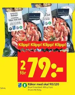ICA Kvantum Räkor med skal 90/120 erbjuda