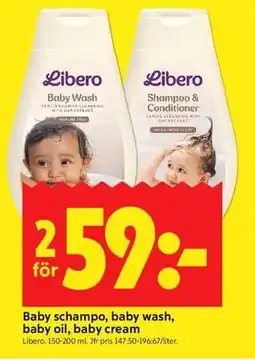 ICA Kvantum Baby schampo, baby wash, baby oil, baby cream erbjuda