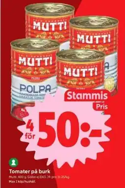 ICA Nära Tomater på burk, Medlemspris erbjuda