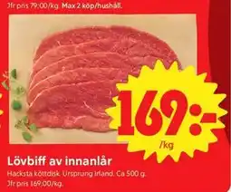 ICA Nära Lövbiff av innanlår erbjuda
