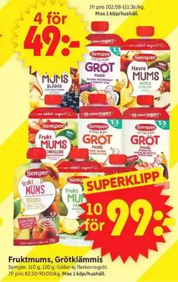 ICA Supermarket Fruktmums, Grötklämmis erbjuda