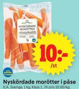 ICA Supermarket Nyskördade morötter i påse erbjuda