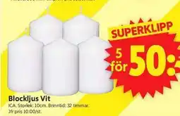 ICA Supermarket Blockljus Vit erbjuda