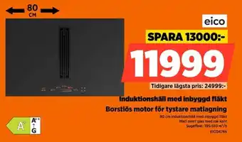 Eico induktionshäll med inbyggd fläkt