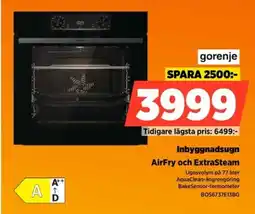 Power gorenje inbyggnadsugn airfry och extrasteam erbjuda