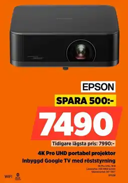 Power Epson 4k pro uhd portabel projektor erbjuda