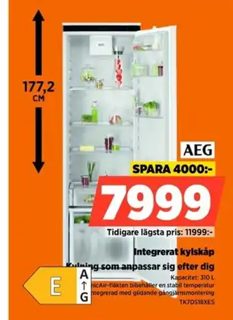 Power Aeg integrerat kylskap erbjuda