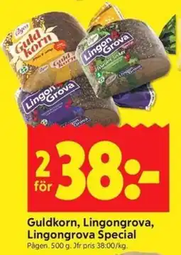 ICA Kvantum Pågen guld korn, lingongrova, lingongrova special erbjuda