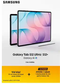 Power Samsung Galaxy Tab S12 Ultra | S12+ Galaxy Al erbjuda