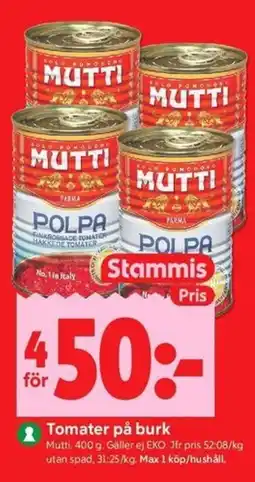 ICA Kvantum Mutti tomater på burk erbjuda