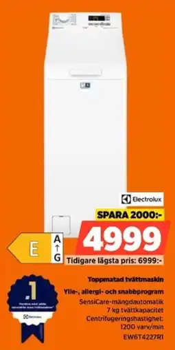 Power Electrolux toppmatad tvättmaskin erbjuda