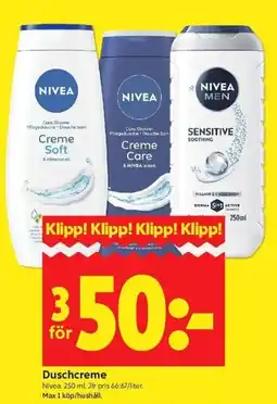 ICA Kvantum Nivea Duschcreme erbjuda