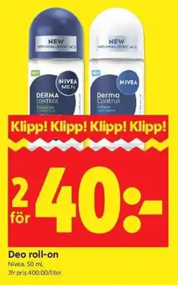 ICA Kvantum Nivea Deo roll-on erbjuda