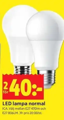 ICA Kvantum ICA LED lampa normal erbjuda