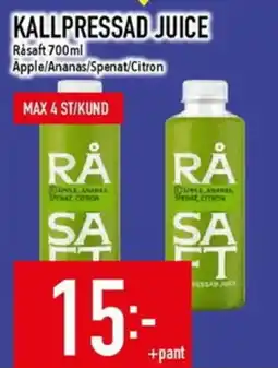 Matdax Råsaft Apple/Ananas/Spenat/Citron erbjuda