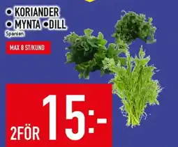 Matdax Koriander Mynta Dill erbjuda
