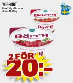 Din Mat Bärry yoghurt erbjuda