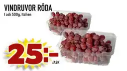 Din Mat Vindruvor röda erbjuda
