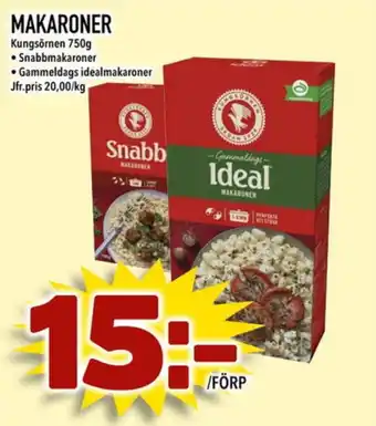 Din Mat Kungsörnen makaroner erbjuda
