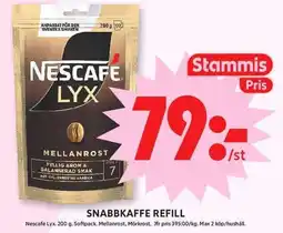 ICA Maxi Nescafe lyx snabbkaffe refill erbjuda