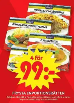 ICA Maxi Dafgårds frysta enportionsrätter erbjuda