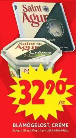 ICA Maxi Saint Agur blåmögelost, crème erbjuda