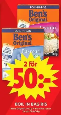 ICA Maxi Ben's Original boil in bag ris erbjuda