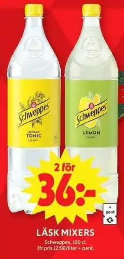ICA Maxi Schweppes läsk mixers erbjuda