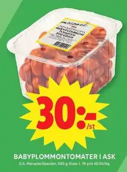 ICA Maxi Babyplommontomater erbjuda