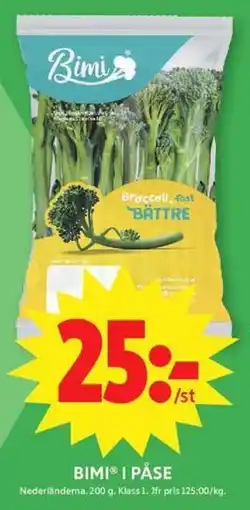 ICA Maxi Bimi broccoli erbjuda